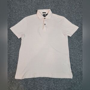 Boss Hugo Boss Press Pastel Mens Polo Shirt Size S Light Pink Cotton Linen